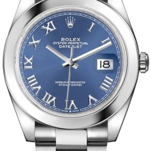 Rolex Datejust 41 Blue Roman Numeral Dial Men-s Watch 126300