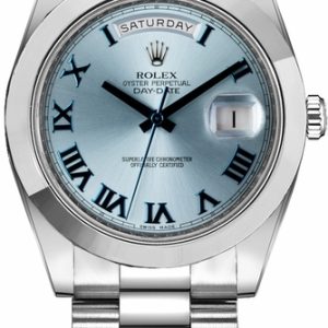 Rolex Day-Date 41 Ice Blue Dial Platinum Men-s Watch 218206